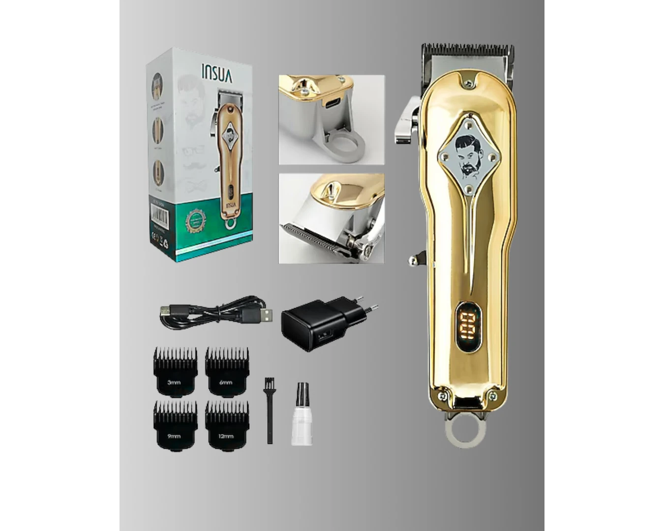 Resim Güçlü Motorlu LCD Ekranlı Şarjlı Tıraş ve Şekillendirme Makinesi 