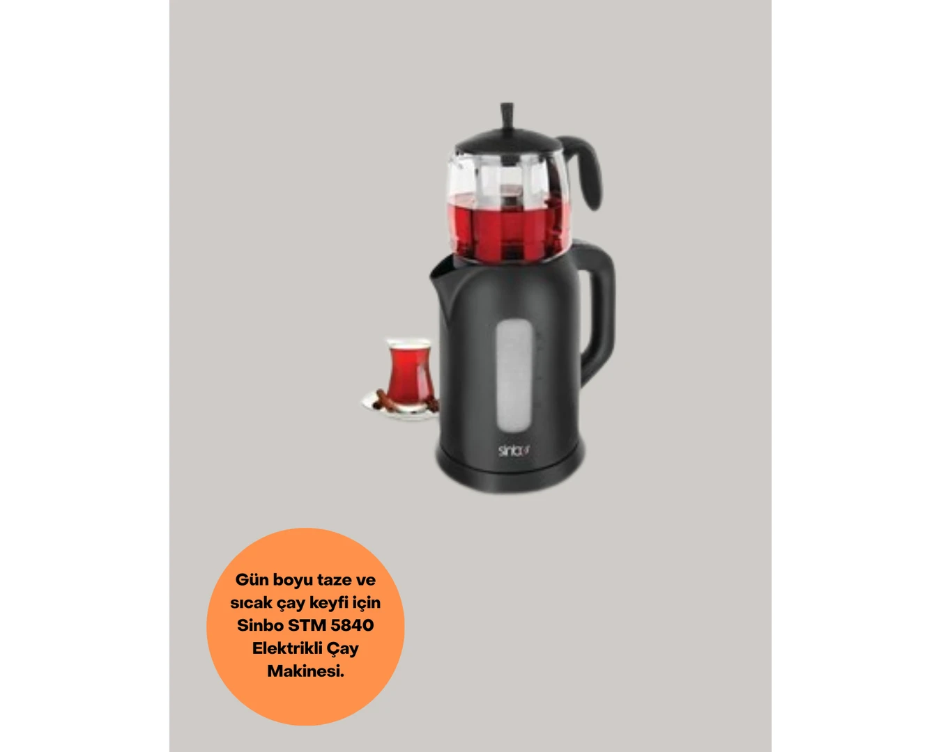 Resim Zenvia Sıcak Tutma Özellikli 2’si 1 Arada Çay Makinesi ve Su Isıtıcı ZNV-254110 