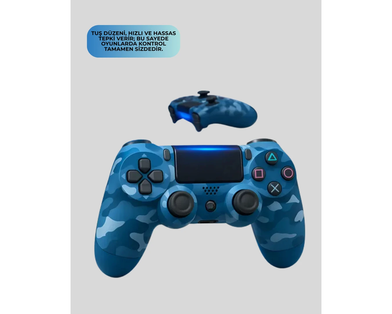 Resim TrentCo Ps4 Uyumlu Kablosuz Oyun Kolu Ergonomik Çift Titreşimli - Lisinya 