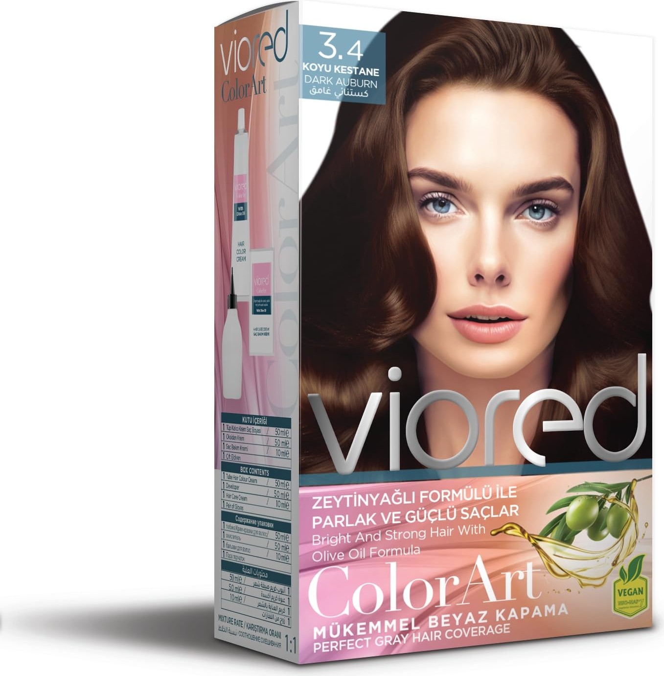 Aesco Viored Color Art Set Saç Boyası 3.4 Koyu Kestane
