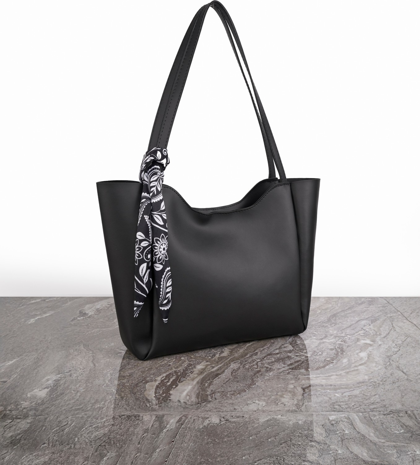 Mojeva Lumi Kadın Fular Hediyeli Fermuarlı Mıknatıs Kapamalı Shopper El ve Omuz Çantası