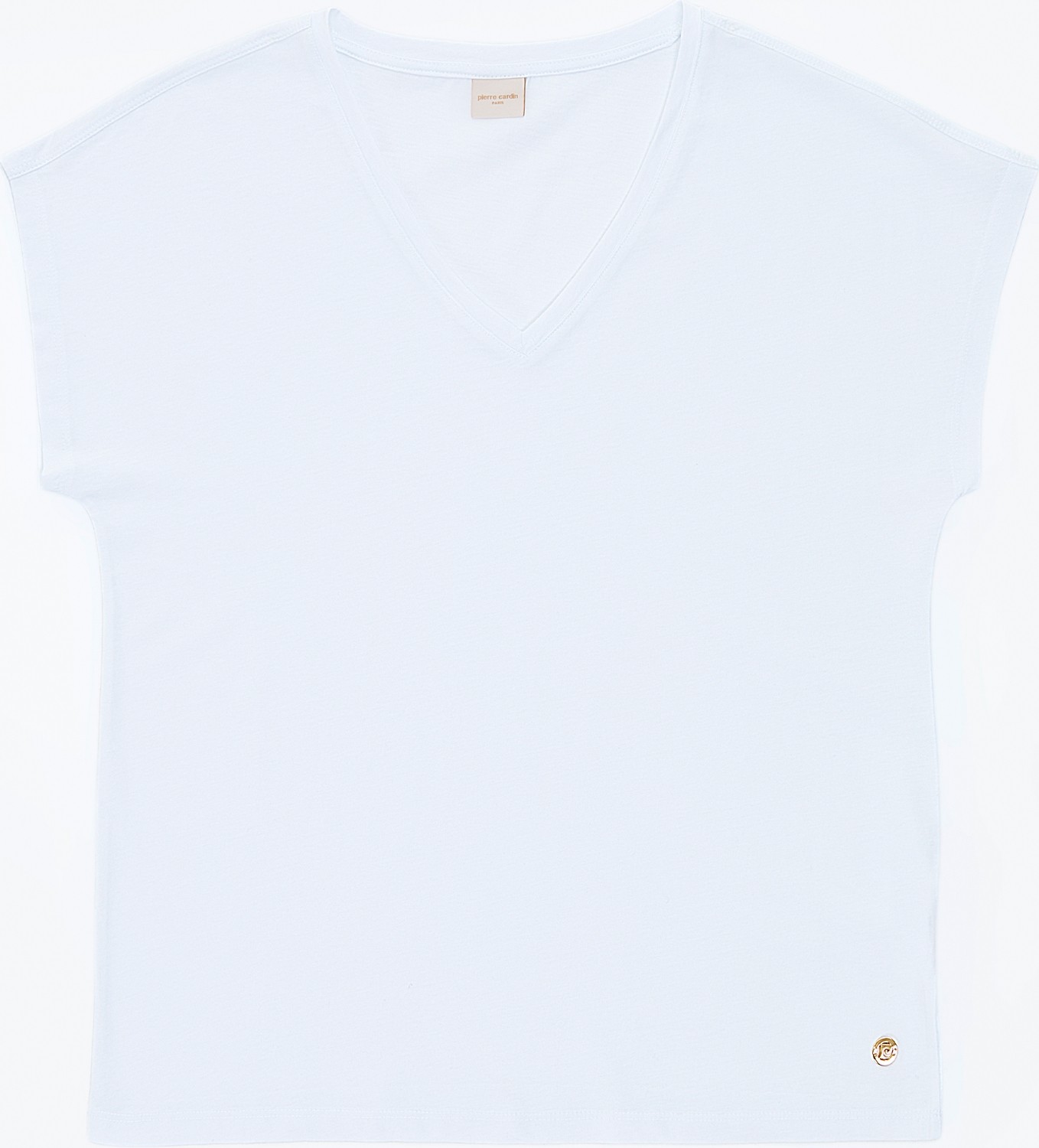 Pierre Cardin Kadın Beyaz Regular Fit Basic Tişört 50325454-VR013 görsel 6