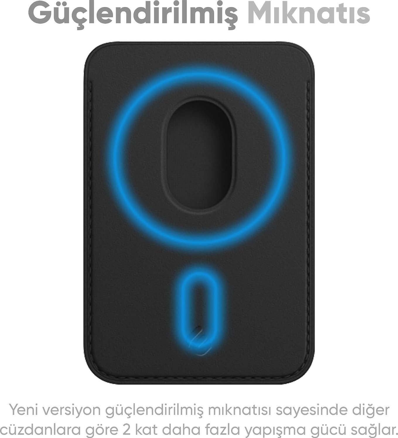 Happy Trend IPhone Için Magsafe ile Uyumlu Cüzdan Manyetik Kartlık Yenilenmiş V2 Güçlü Mıktanıs ile Süper Yapışma ve Sağlam Tutuş (Siyah, Modern) görsel 2
