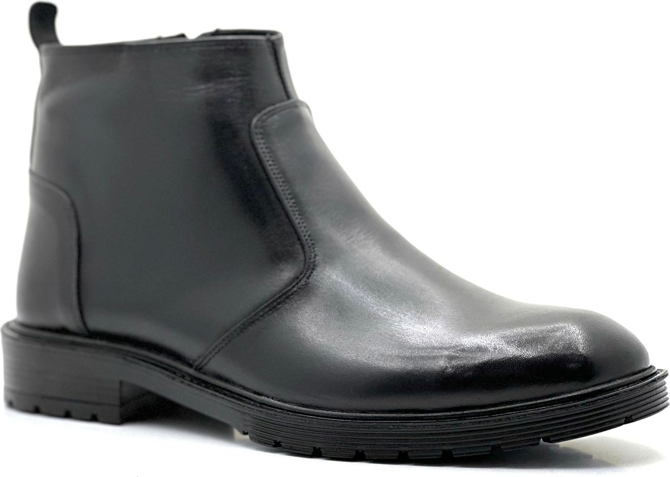 Bess Shoes Deri Bağcıksız Su Geçirmez Bot | Tam , Antik Deri, Soğuk ve Su Geçirmez, Bağcıksız Bot, Erkek Bot görsel 2