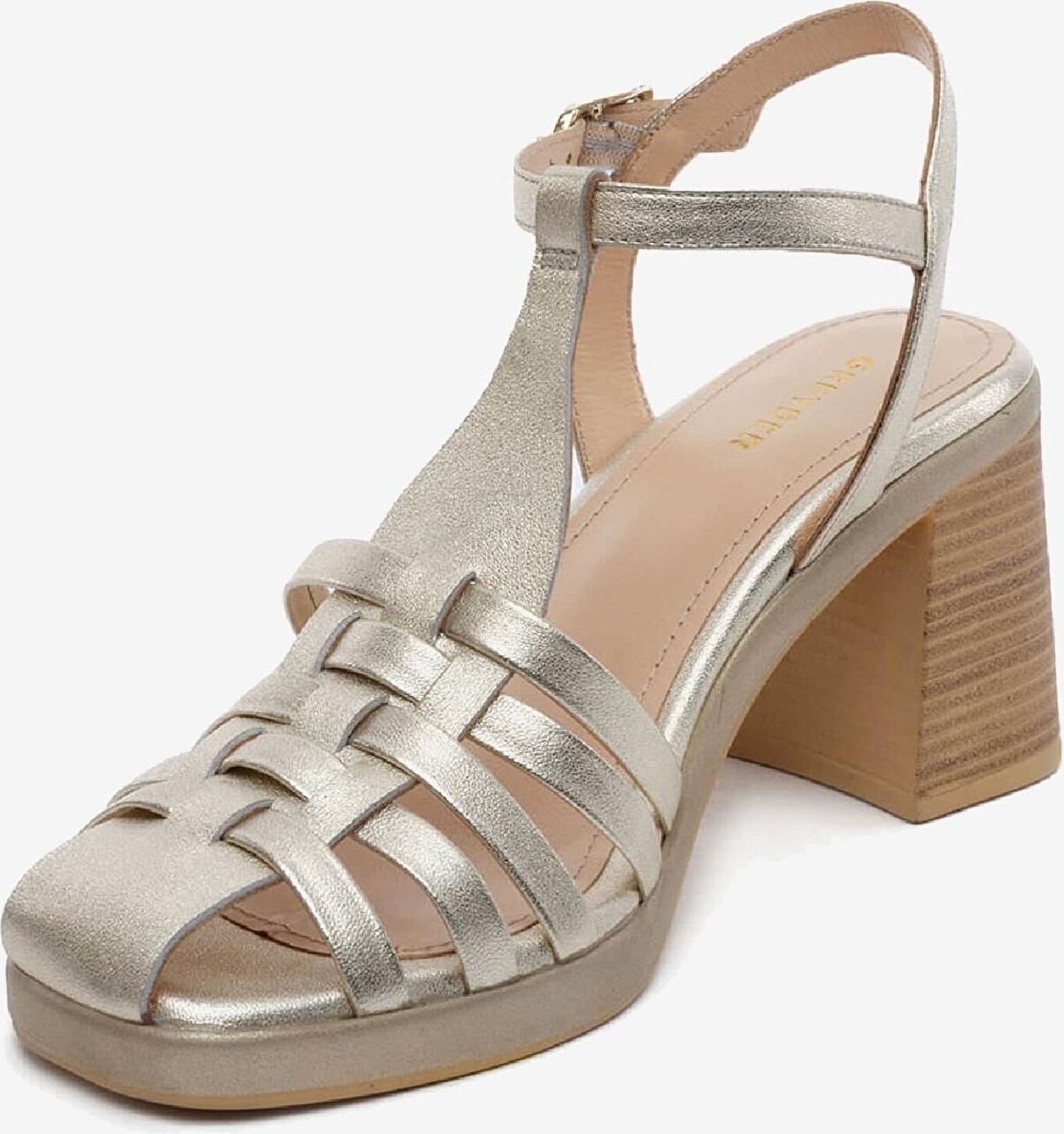 Greyder Kadın Altın Hakiki Deri Topuklu Sandalet 5Y2WS59246 görsel 3