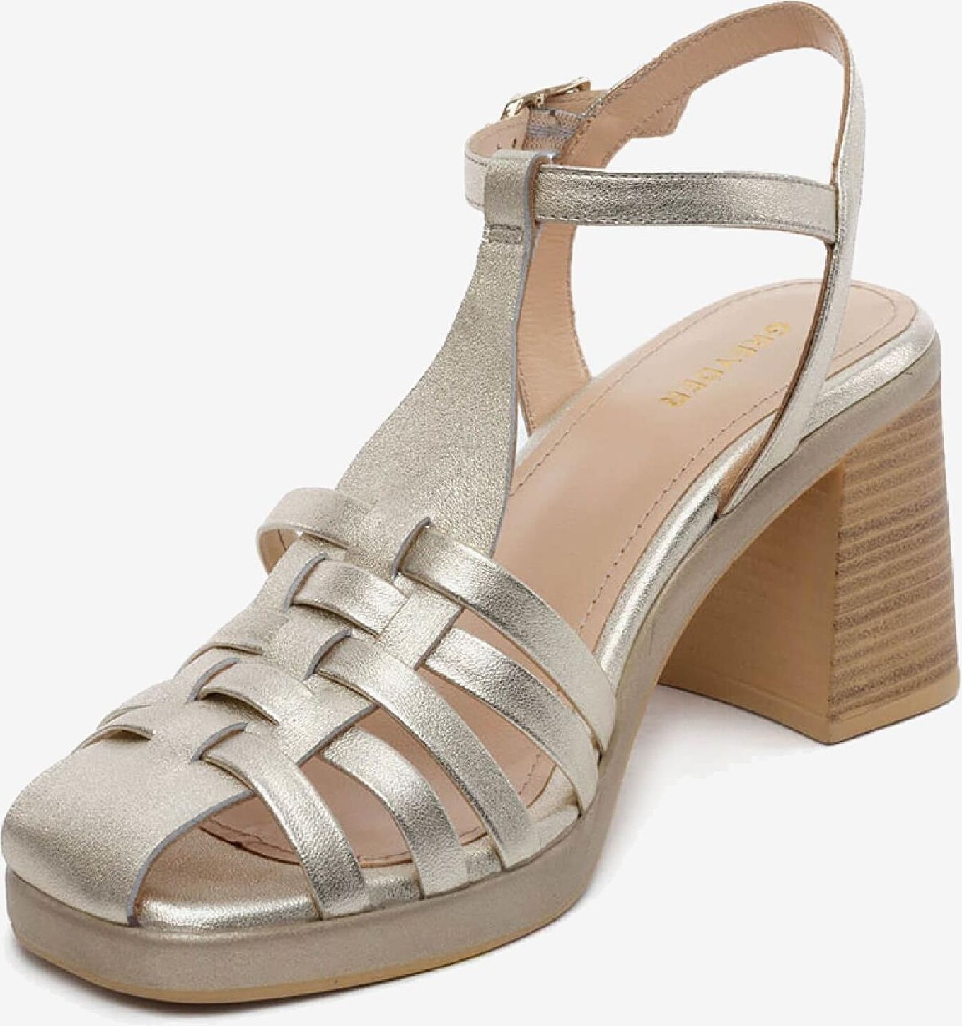 Greyder Kadın Altın Hakiki Deri Topuklu Sandalet 5Y2WS59246 görsel 8