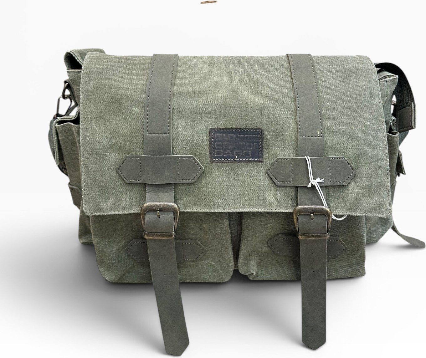 Old Cotton Cargo Kanvas Kumaş Postacı Omuz Çantası Unisex Boıse Computer Bag 15.6'' Gri görsel 5