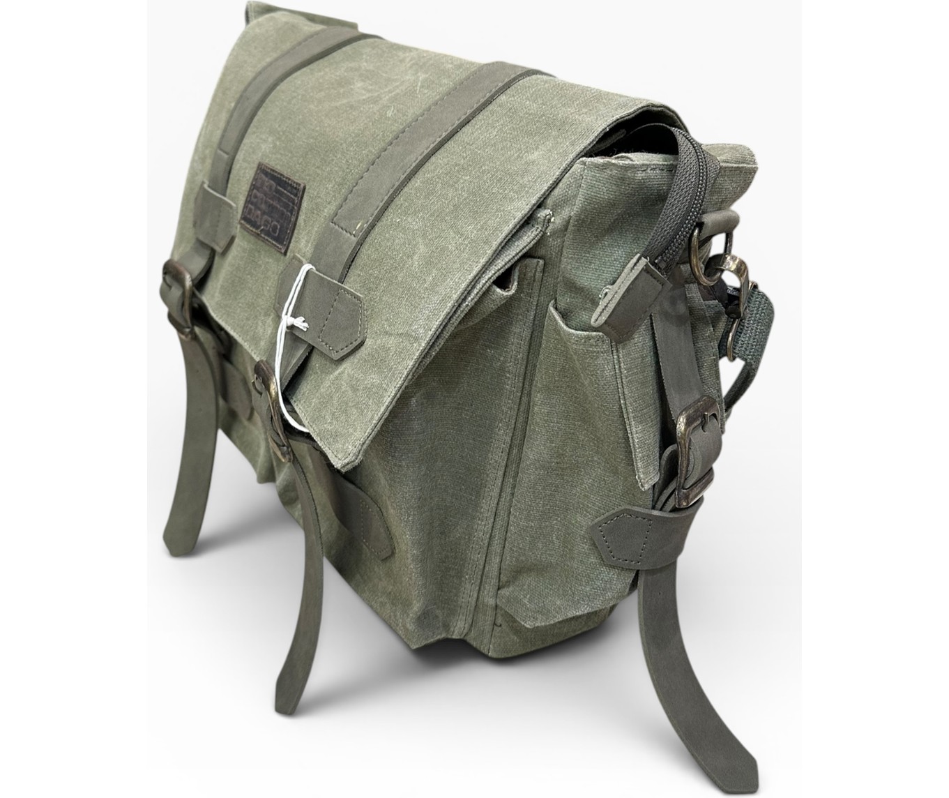 Old Cotton Cargo Kanvas Kumaş Postacı Omuz Çantası Unisex Boıse Computer Bag 15.6'' Gri görsel 6