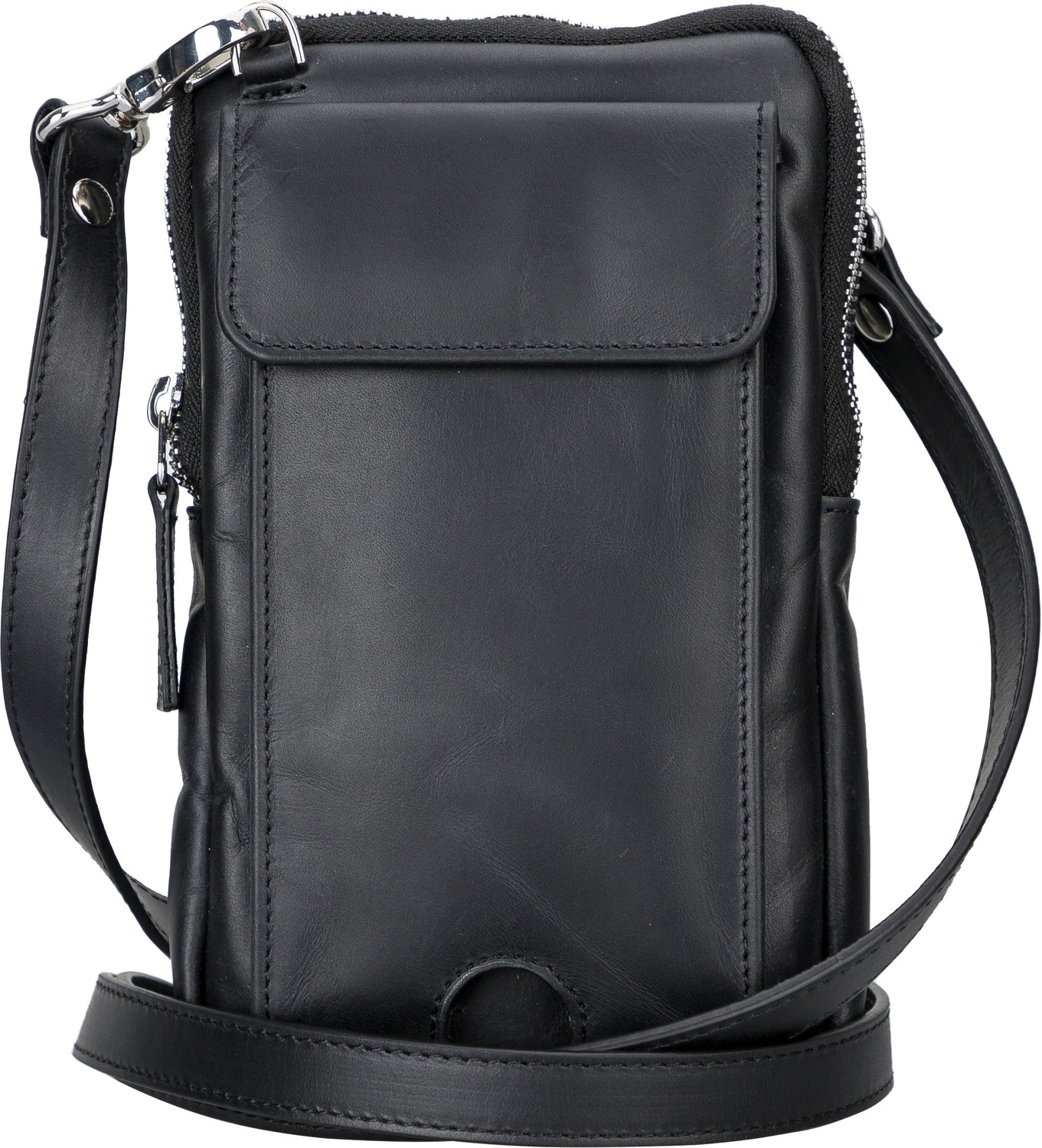 BloominBag Bloomnino Onyx Black Hakiki Deri Crossbody Çanta
