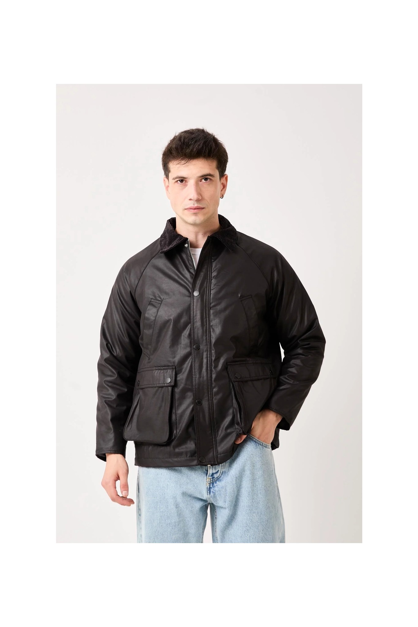 Rocqerx T-5850 Cep Detaylı Yaka Kadife Garnili Mont