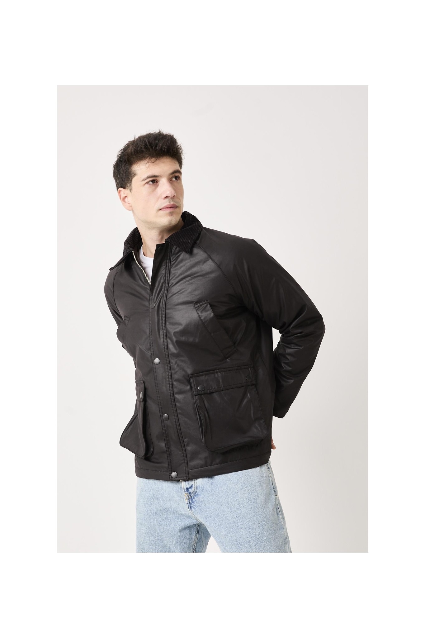 Rocqerx T-5850 Cep Detaylı Yaka Kadife Garnili Mont görsel 3