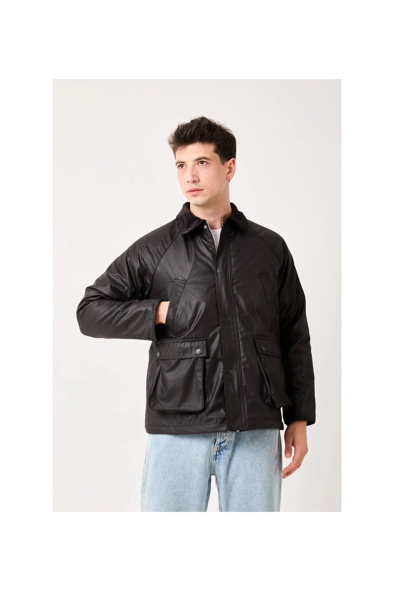 Rocqerx T-5850 Cep Detaylı Yaka Kadife Garnili Mont görsel 5