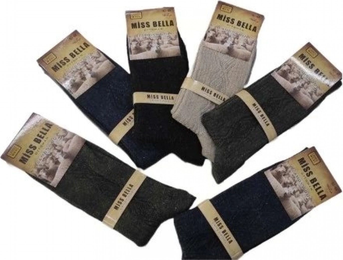Hace Bazaar Miss Bella Lamswool Kışlık Erkek Çorap 8 Adet görsel 2