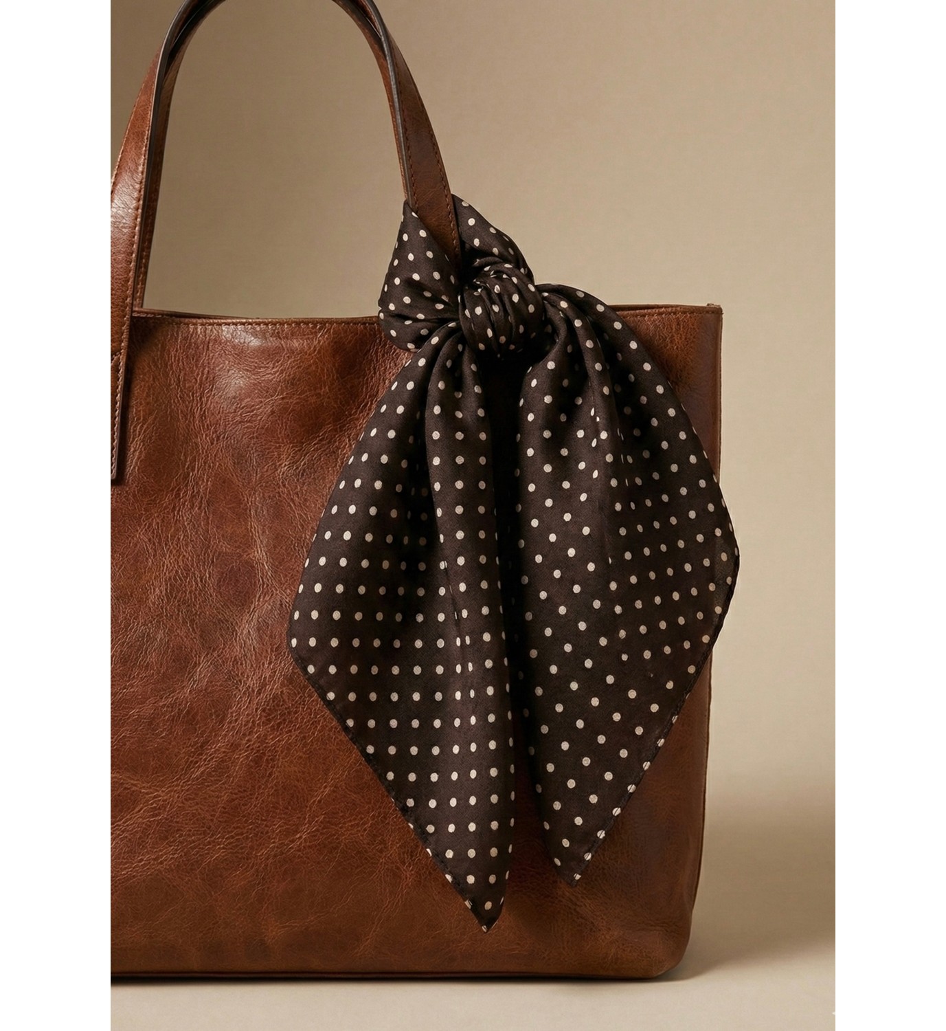 Jz Moda Puantiye Desenli Fular - Retro Tarz Eşarp & Saç Bandı-puantiyeli fular- bandana - 50*50cm görsel 7