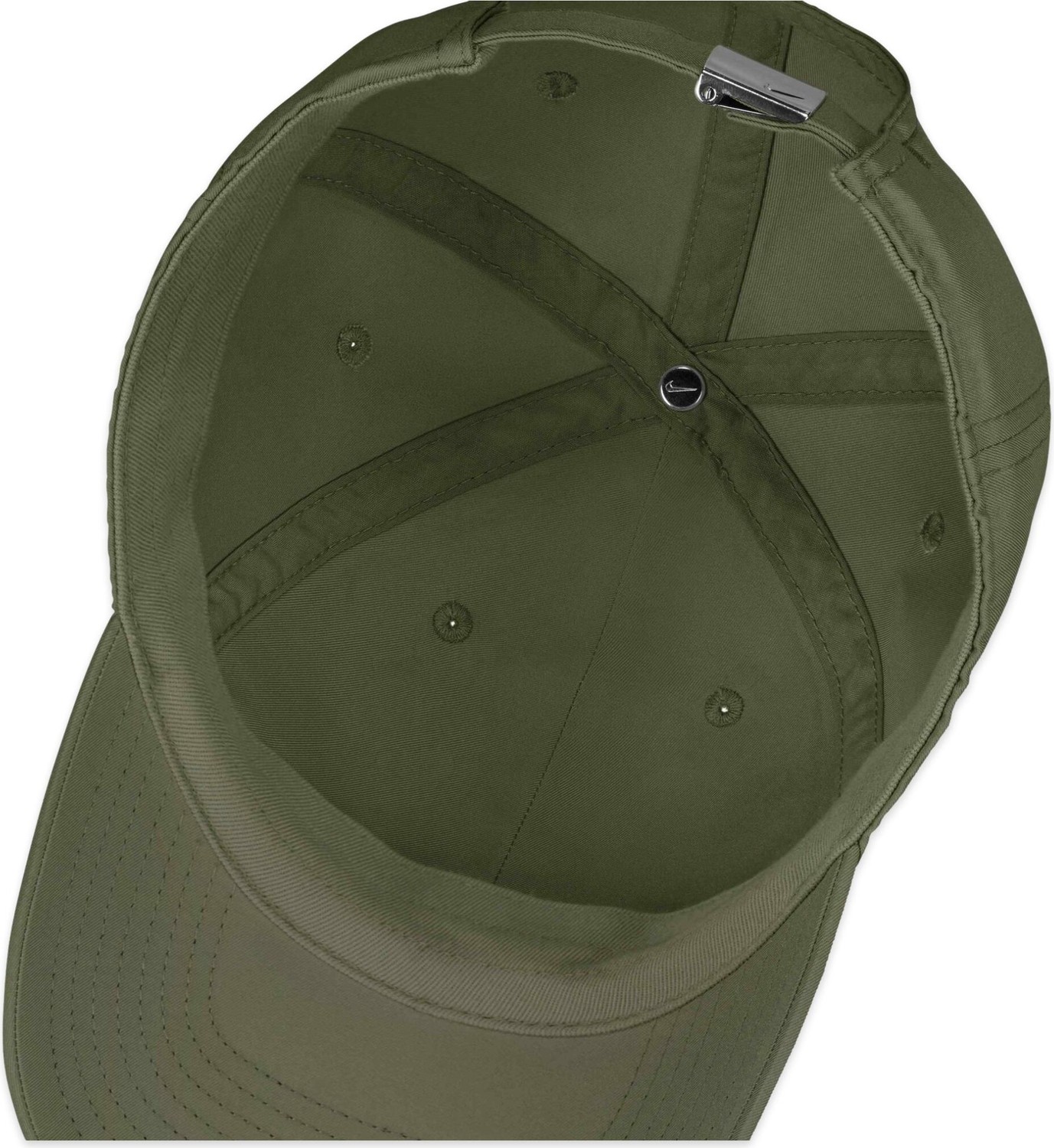 Nike FB5372 Dri-Fit Club Unstructured Metal Swoosh Cap Haki Unisex Şapka görsel 4
