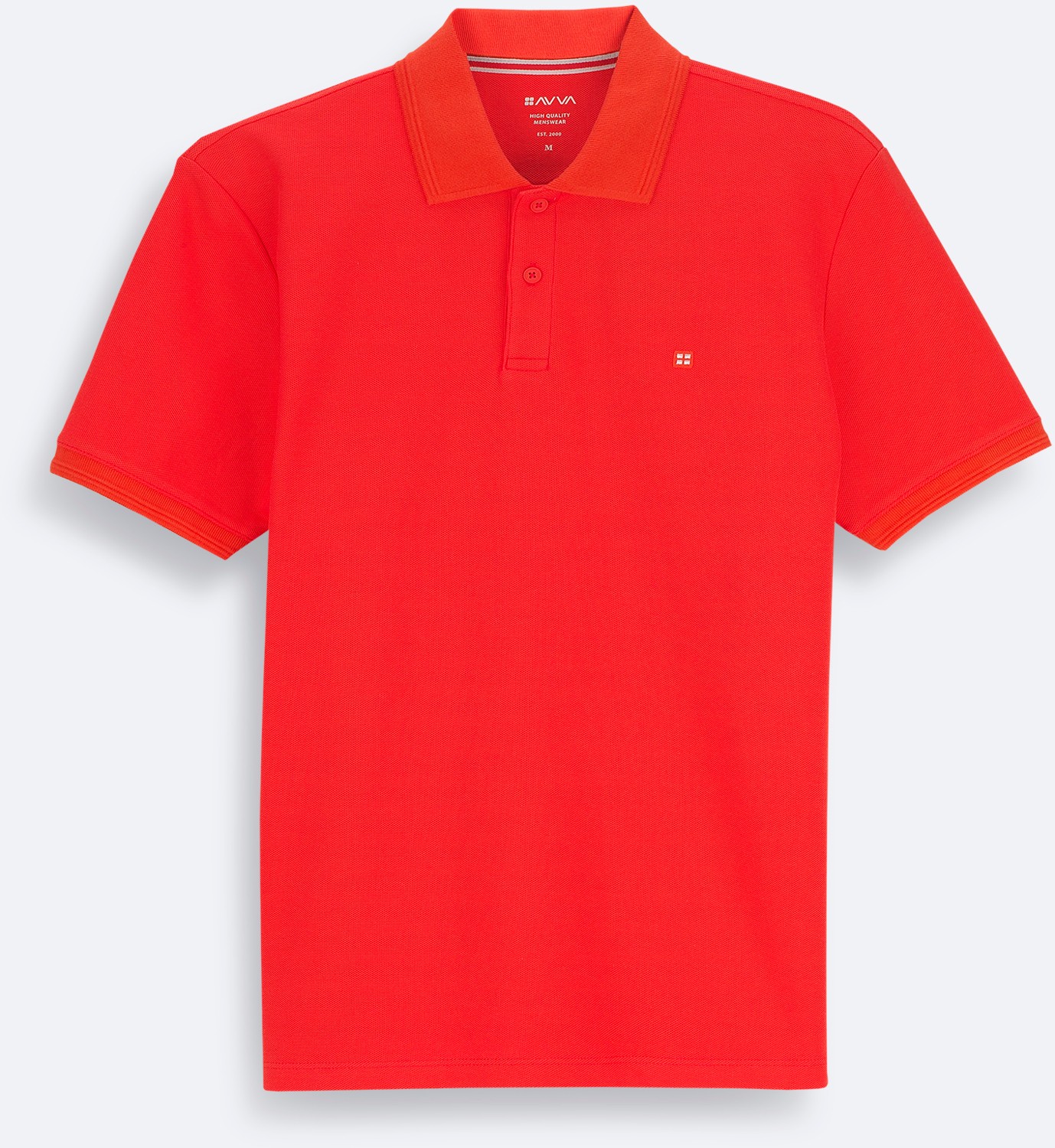 AVVA Erkek Mavi Kıvrılmaz Polo Yaka %100 Pamuk Basic Regular Fit T-Shirt B001032