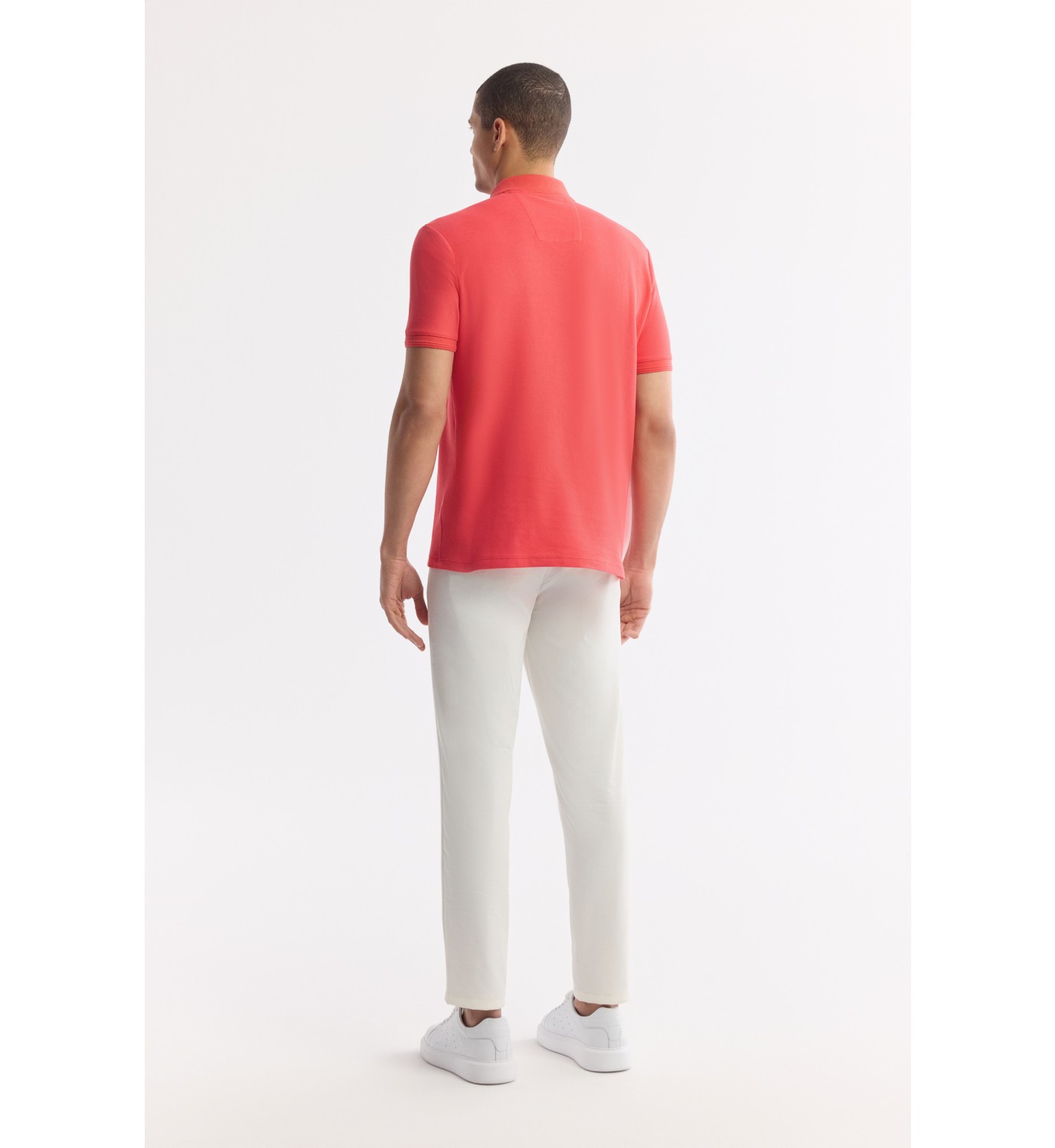 AVVA Erkek Mavi Kıvrılmaz Polo Yaka %100 Pamuk Basic Regular Fit T-Shirt B001032 görsel 4