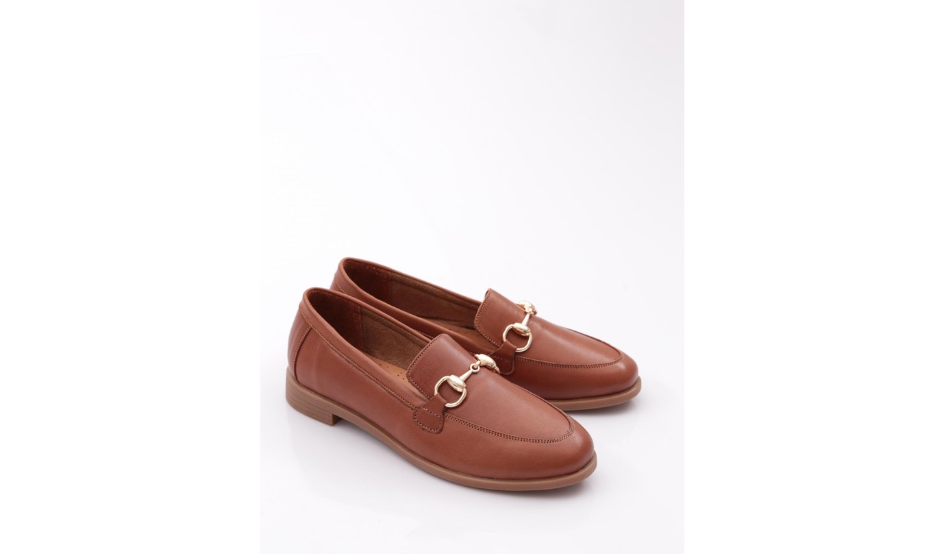 DGN 1850 Kadin Metal Aksesuarli Loafer Ayakkabi görsel 6