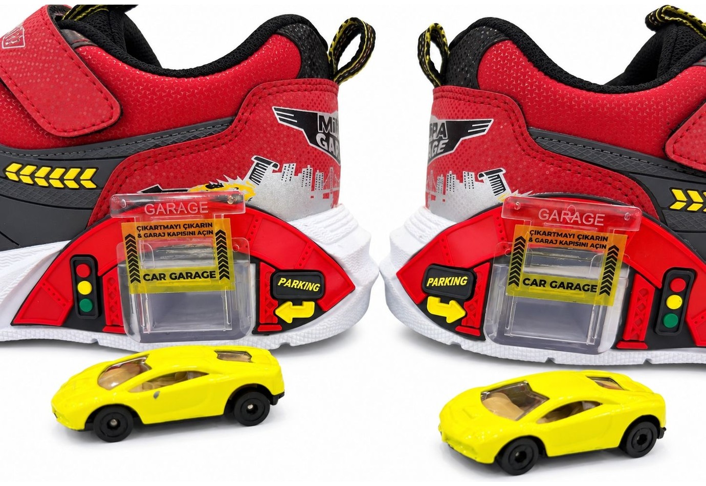 papucumun dünyası Çocuk Spor Araba ve Garage Detaylı Su Geçirmez Özellikte Sneaker görsel 6