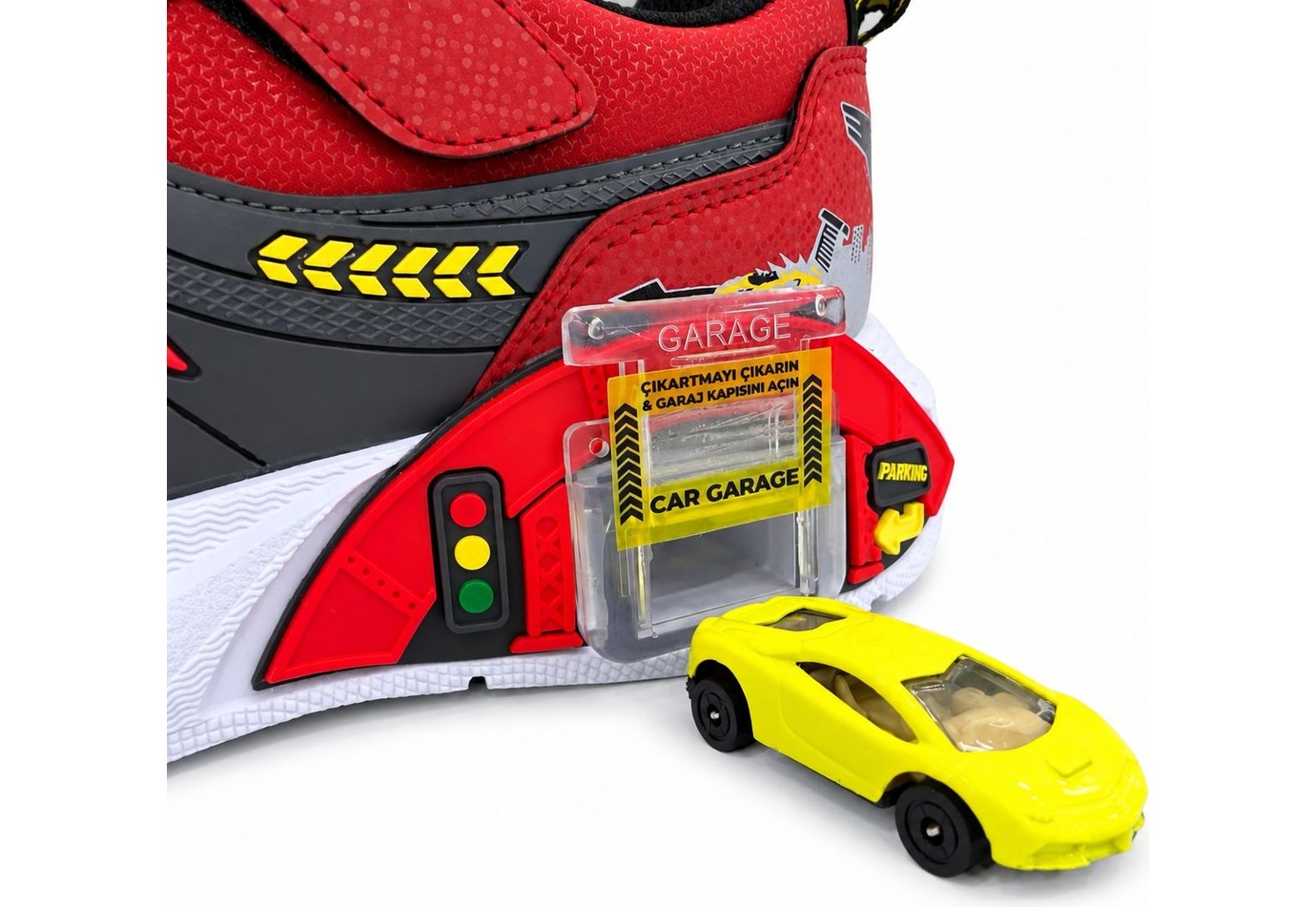 papucumun dünyası Çocuk Spor Araba ve Garage Detaylı Su Geçirmez Özellikte Sneaker görsel 7