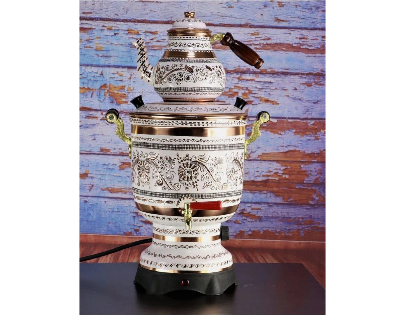 Resim Adya Market Erzincan El Işleme Elektrikli Bakır Semaver 