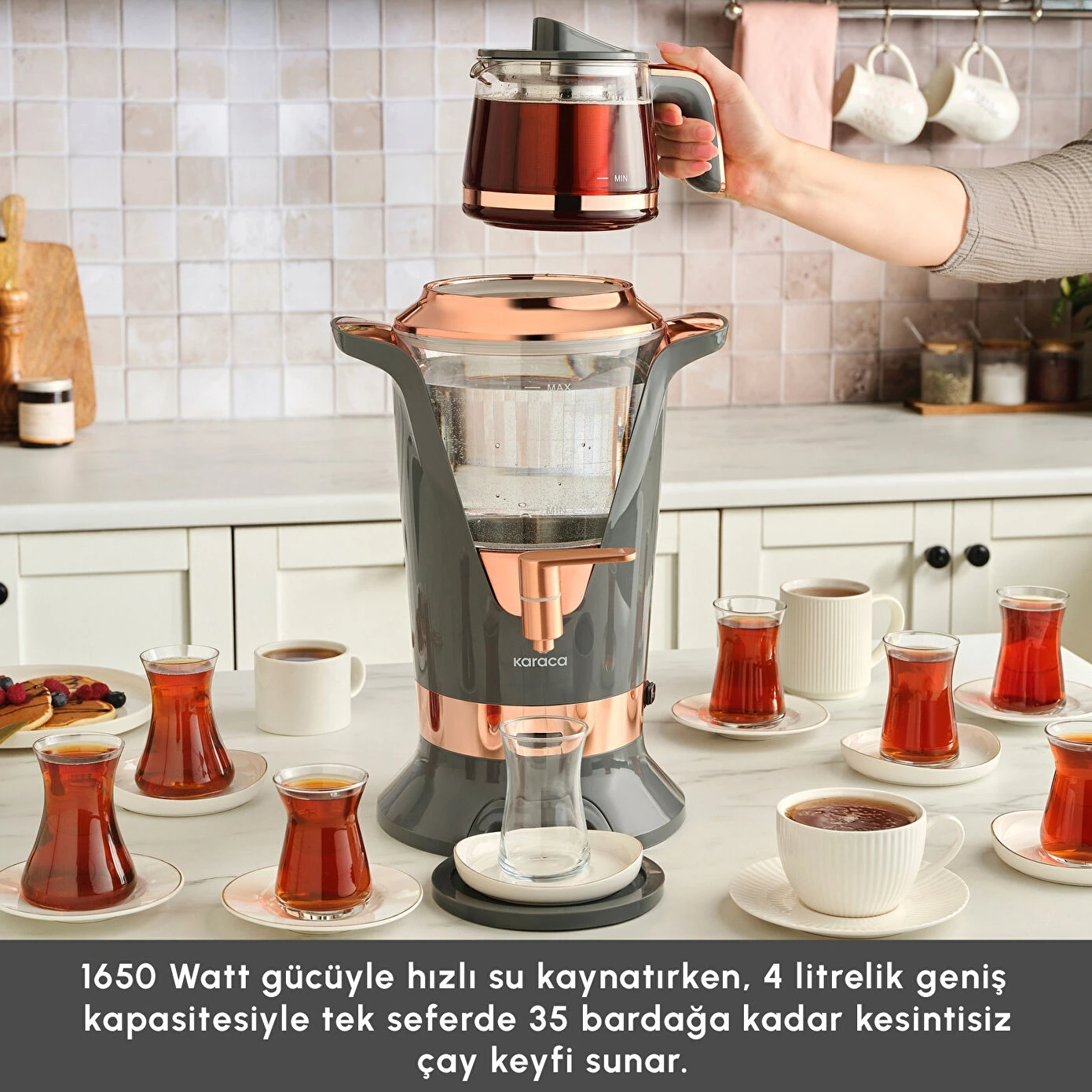 Resim Karaca Maxiva 1651 Semaver Antrasit 