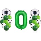 0 Yaş Futbol Temalı Yeşil Rakamlı Balon Seti