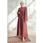 Lena Işleme Detaylı Abaya - Gül Kurusu