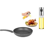 Gri Granit Tava 26 cm ve Sprey Yağdanlık