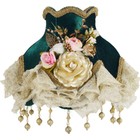 Klasik Kadife Kaplı Vintage Model Abajur Şapka Hürrem Kumaş PRA-4851377 Kumaş E27 Yeşil 1