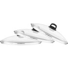 20-24-26 cm Pyrex Cam Kapak & Siyah Tepe