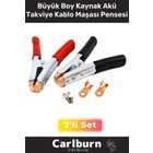 Özel Üretim Güçlü Yay Mekanizmalı 2'li Artı Eksi Büyük Boy Kaynak Akü Takviye Kablo Maşası Pensesi