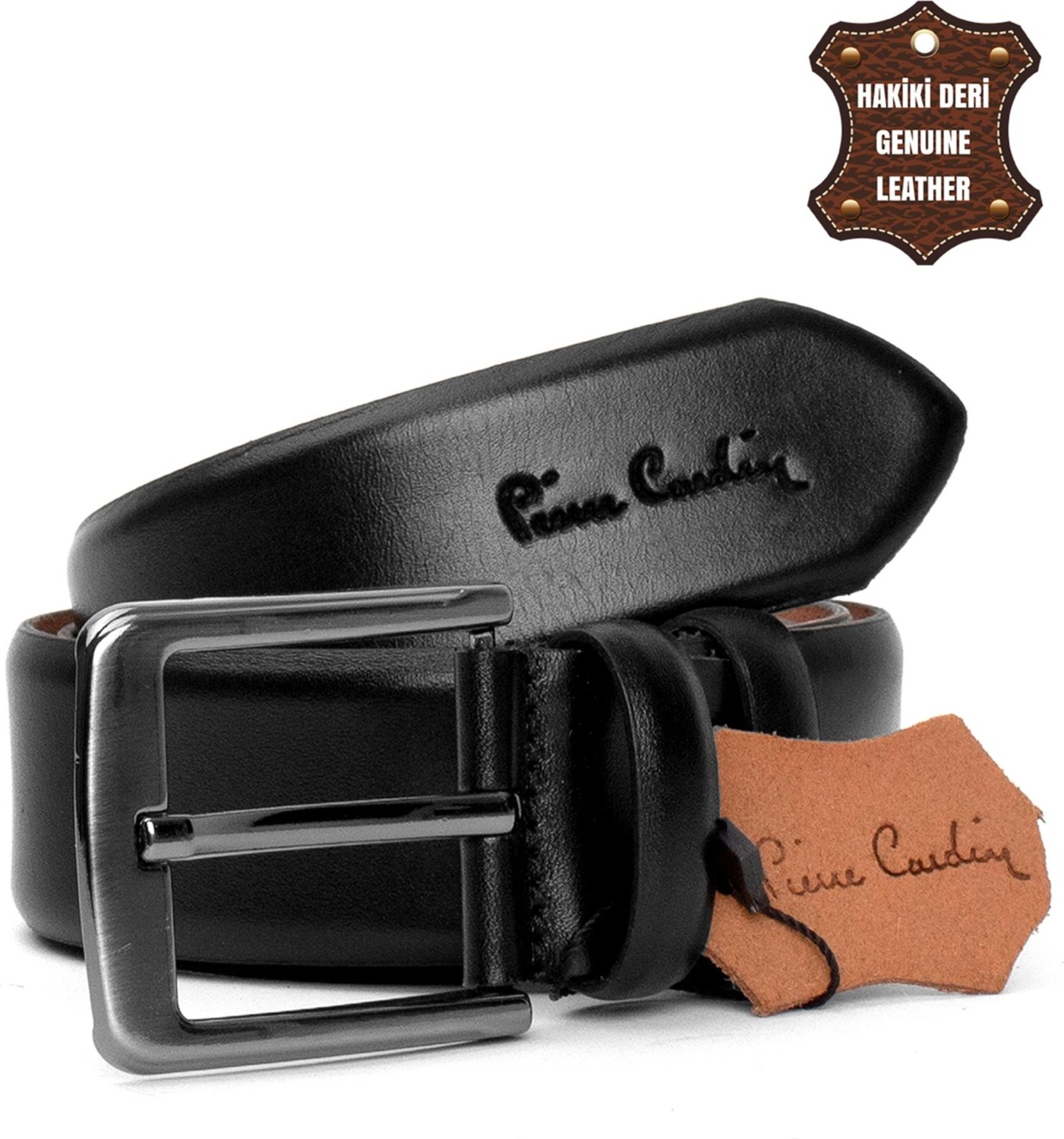 Pierre Cardin PC401 Erkek 4 cm Hakiki Deri Kemer Siyah görsel 6