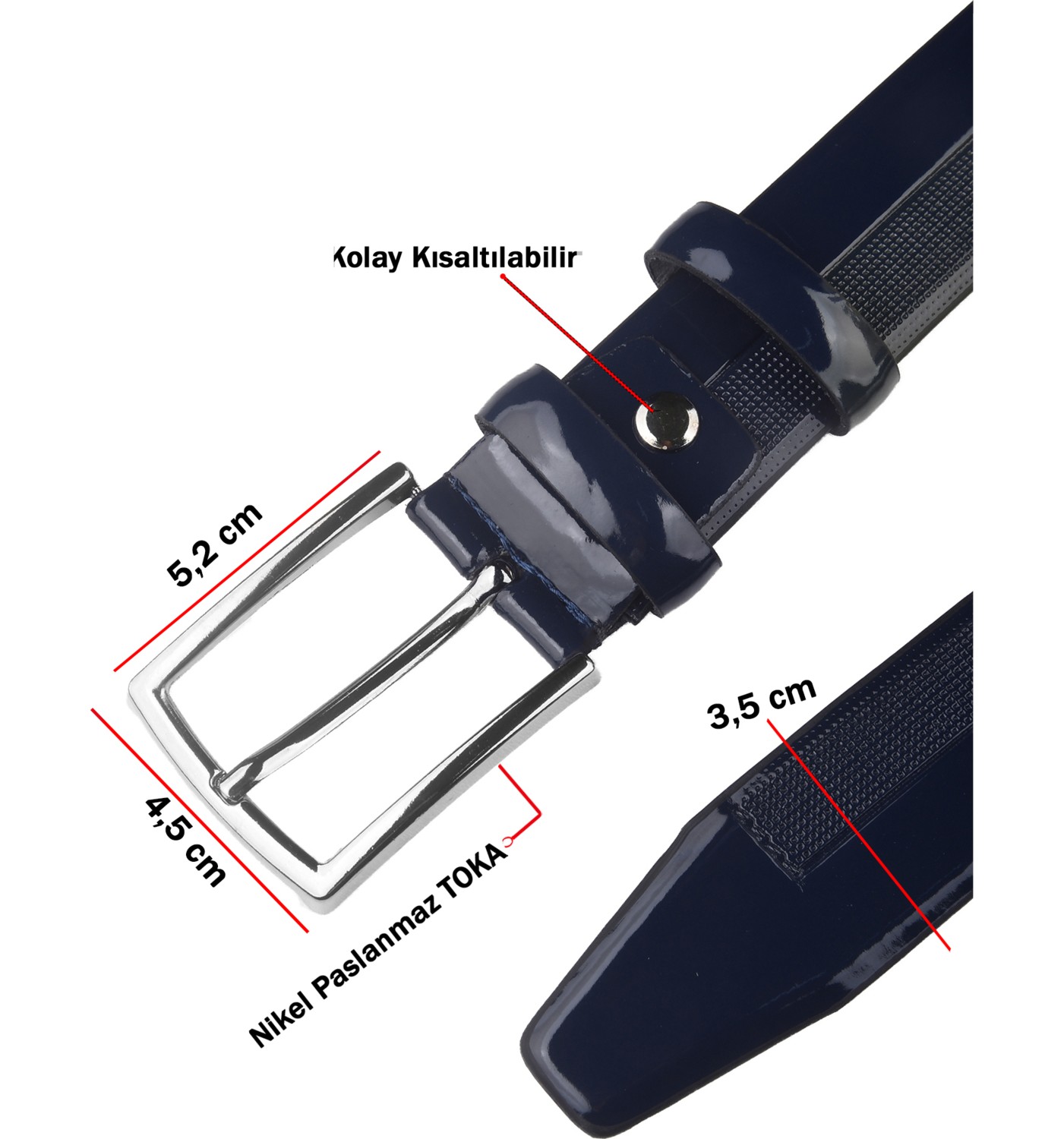 Deepsea Erkek Siyah Nokta Desenli Kemer Rugan 3,5 cm Erkek Suni Deri Kemer 1801310 görsel 6