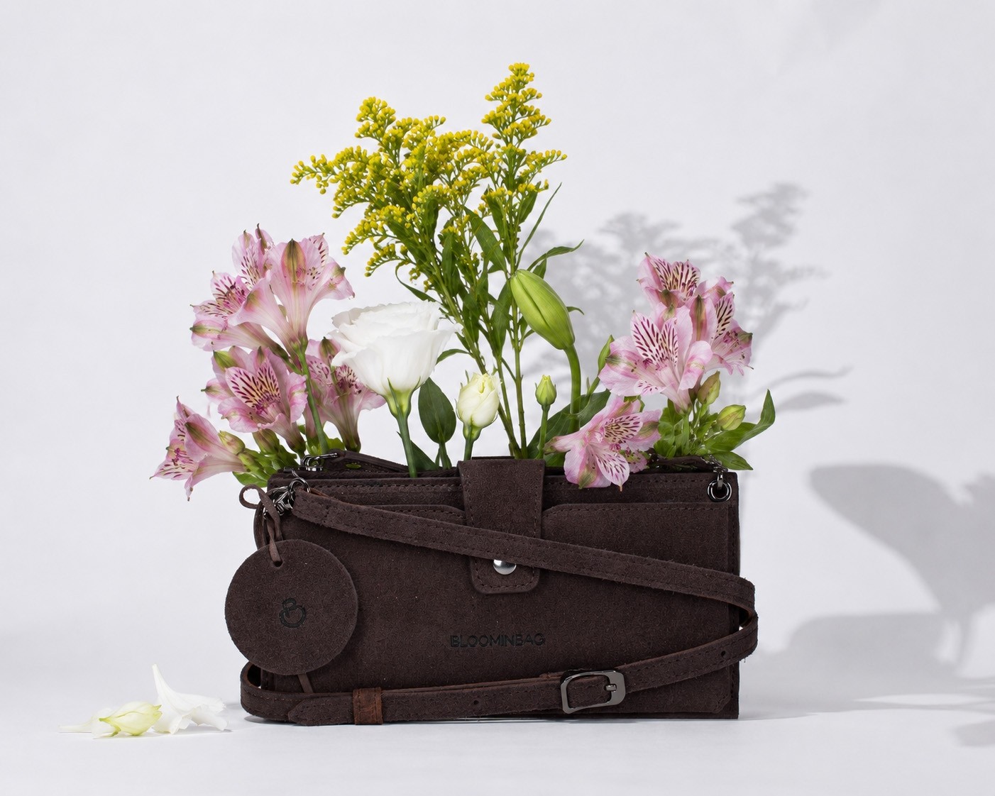 BloominBag Mocha Still Lozan Hakiki Süet Çapraz Askılı Telefon Bölmeli Cüzdan Çanta görsel 7