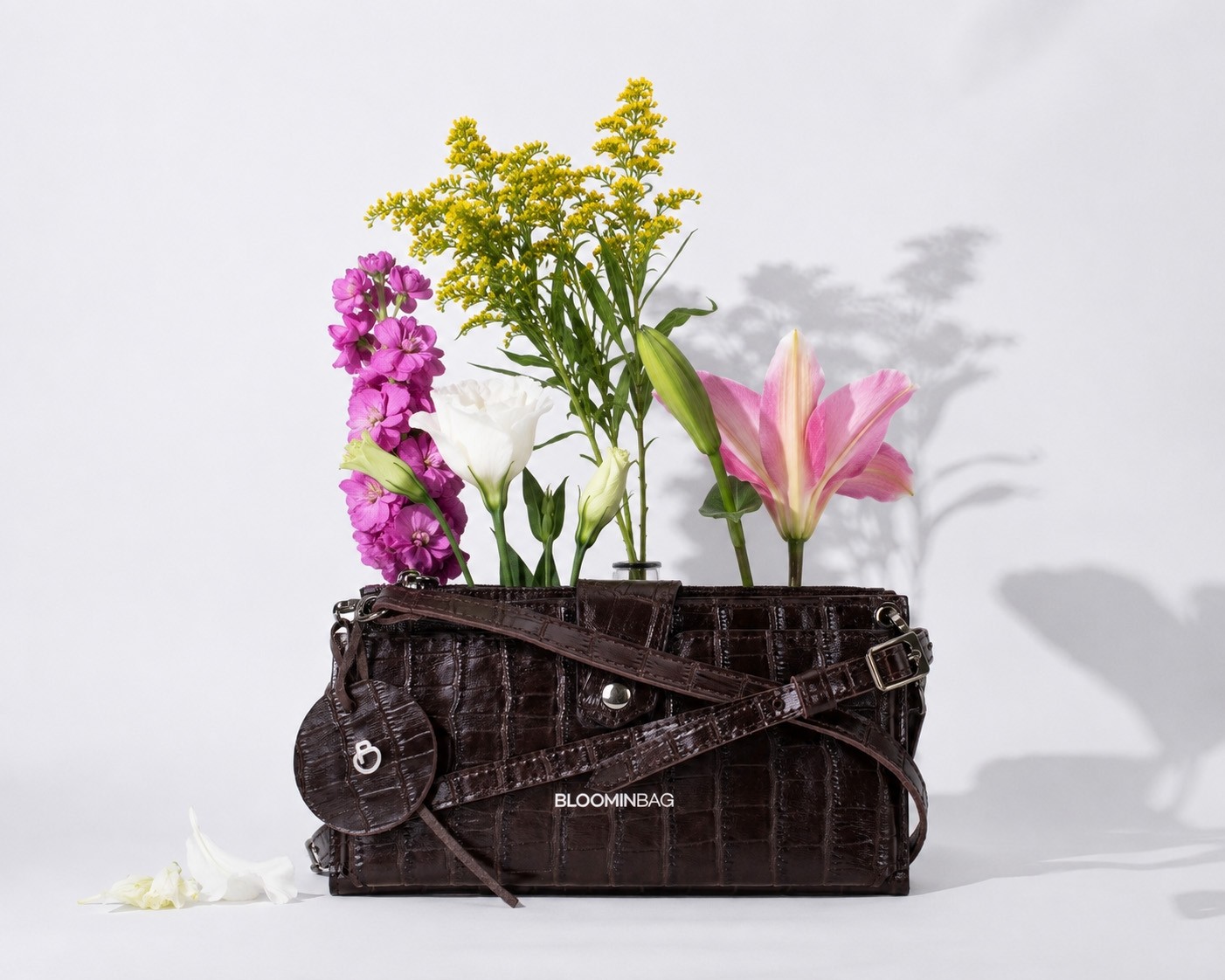 BloominBag Mocha Croco Lozan Hakiki Süet Çapraz Askılı Telefon Bölmeli Cüzdan Çanta görsel 7