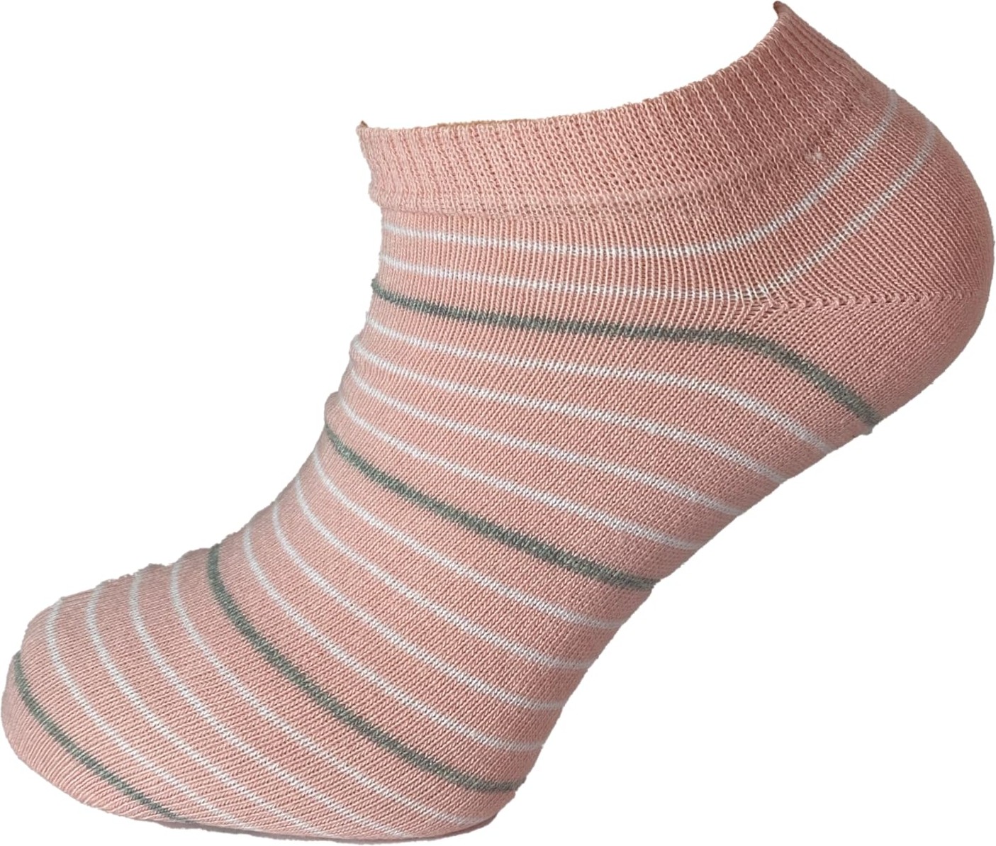 Aesco Meristanbul Kadın Çizgili Patik Çorap 5’li Paket, Yumuşak Pamuklu, Konforlu, Pastel Renkler (Çizgili, 35-38) görsel 3