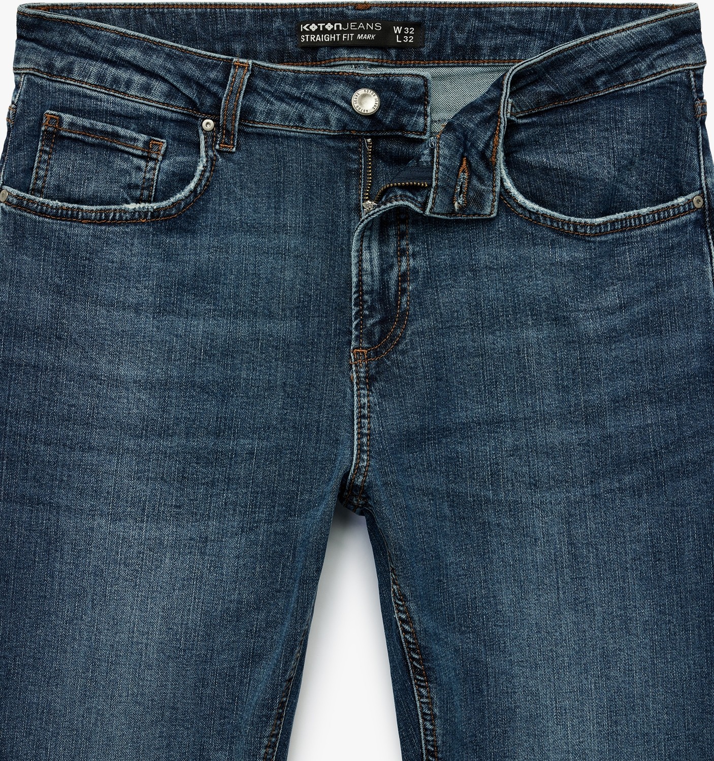 Koton Pamuklu Normal Bel Straight Fit Jean Pantolon - Mark Jean görsel 7