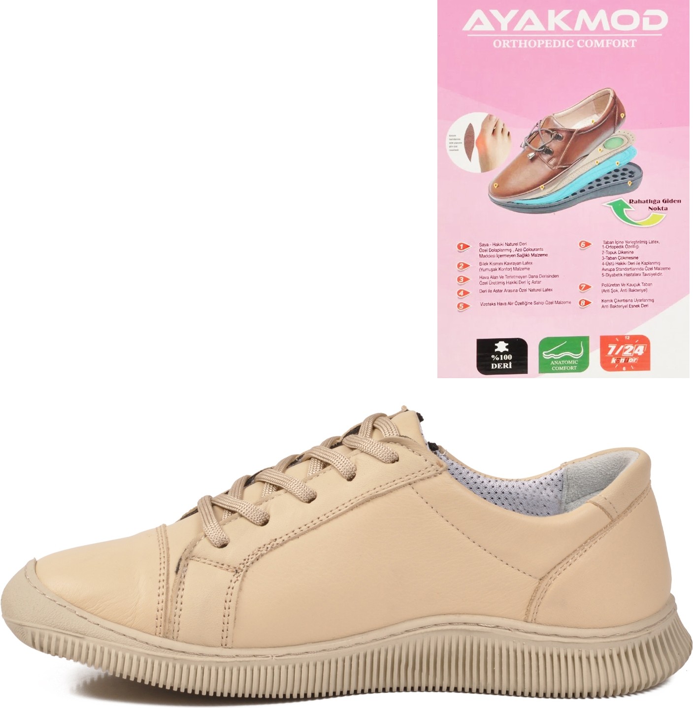 Ayakmod 5635 Z Bej Kadın Günlük Ayakkabı görsel 4