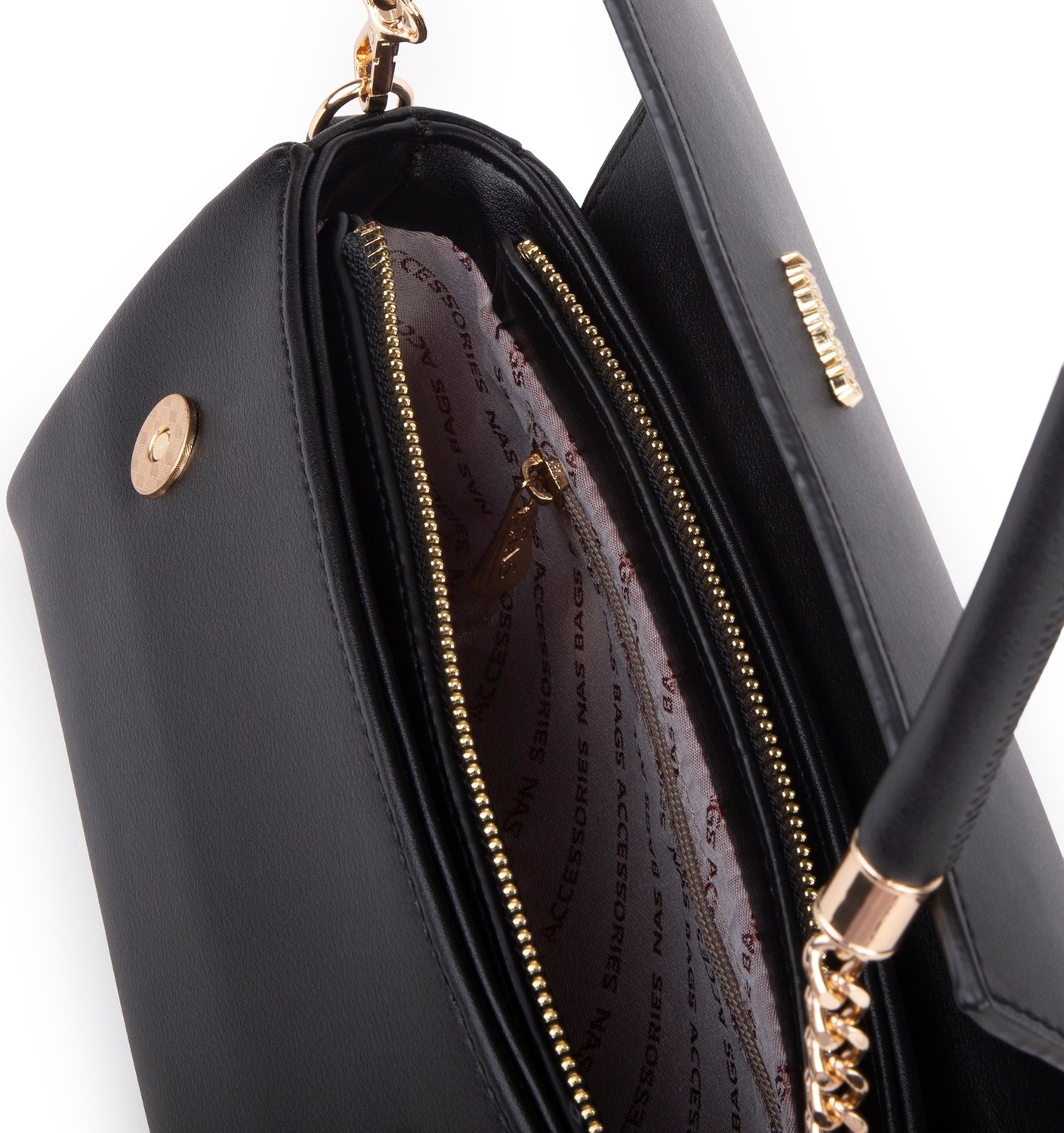 Nas Bag Kadın Sade Şık Omuz ve Çapraz Çanta (En 24 cm ;boy 12 cm ) Siyah görsel 5
