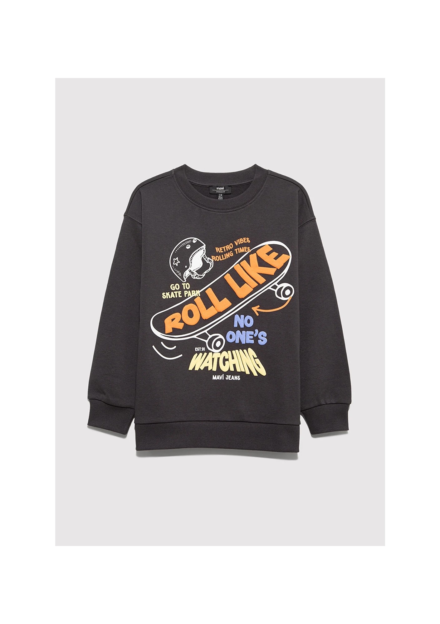 Mavi Roll Like Baskılı Antrasit Sweatshirt 6S10179-70087 görsel 2
