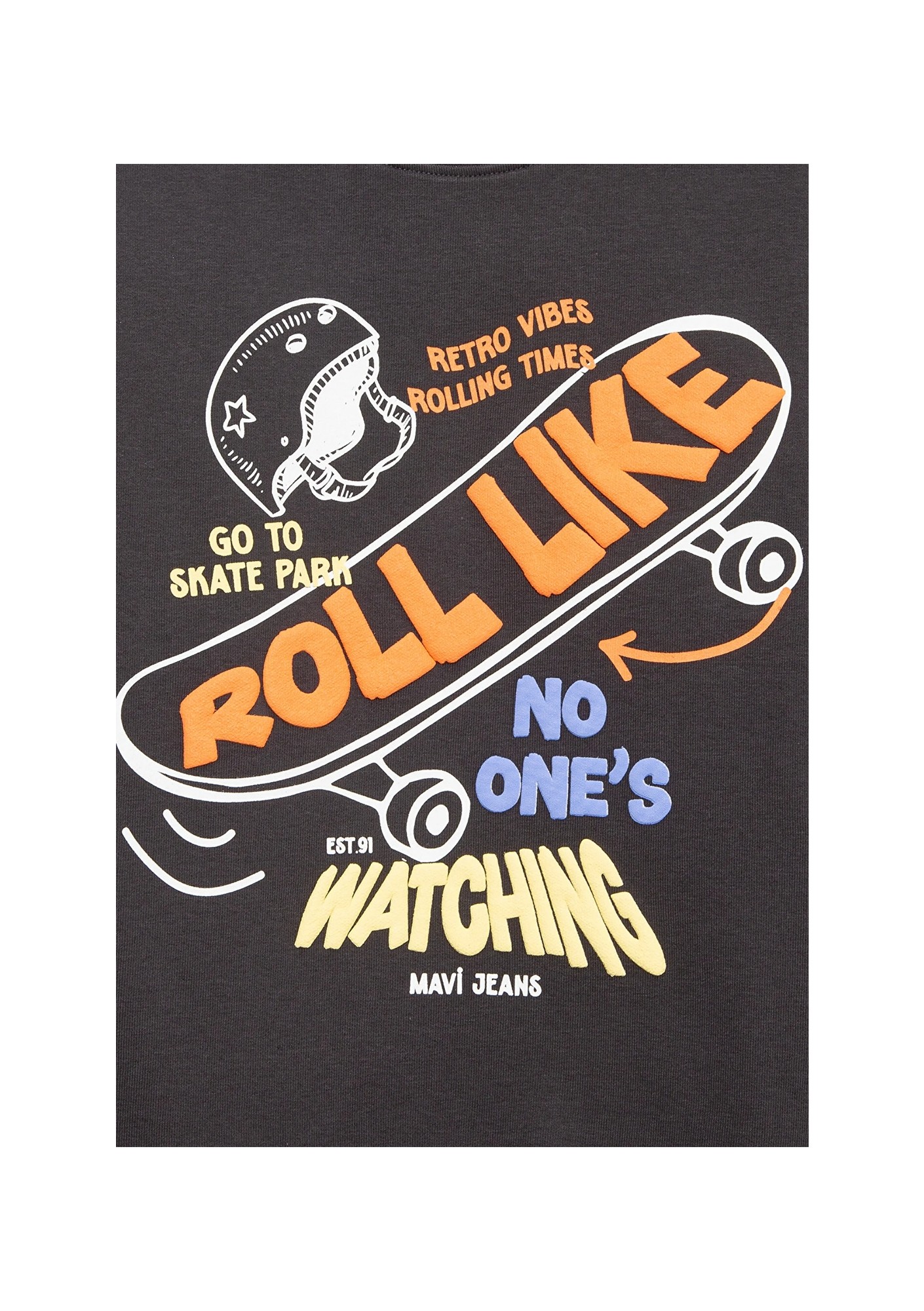 Mavi Roll Like Baskılı Antrasit Sweatshirt 6S10179-70087 görsel 5