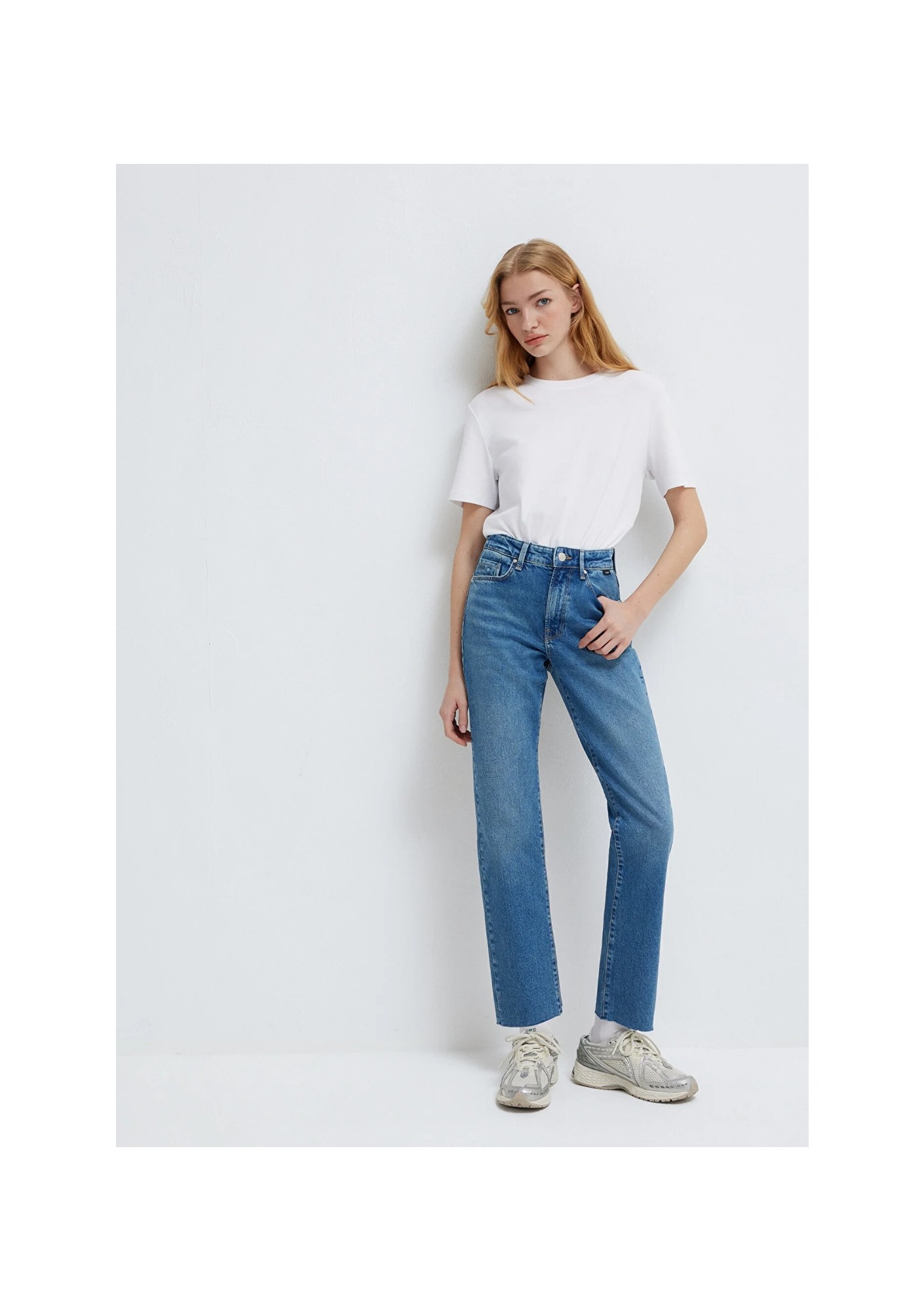 Mavi New York Classic Denim Kadın %99 Pamuklu Yüksek Bel Düz Paça Indigo Mavisi Jean Pantolon 101441-A3037