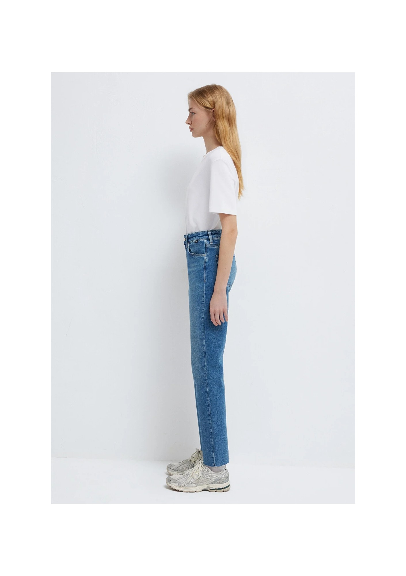Mavi New York Classic Denim Kadın %99 Pamuklu Yüksek Bel Düz Paça Indigo Mavisi Jean Pantolon 101441-A3037 görsel 5