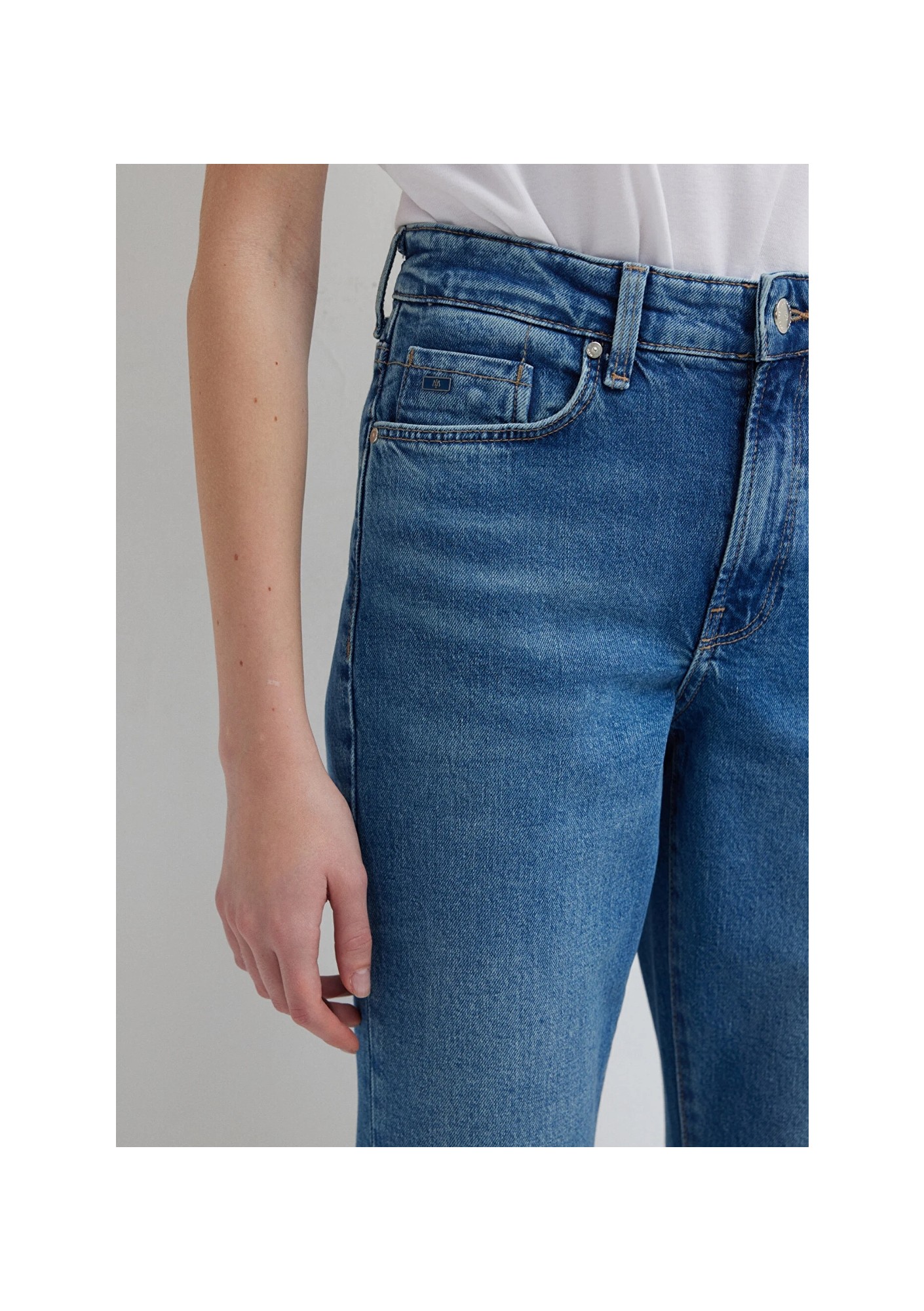 Mavi New York Classic Denim Kadın %99 Pamuklu Yüksek Bel Düz Paça Indigo Mavisi Jean Pantolon 101441-A3037 görsel 8