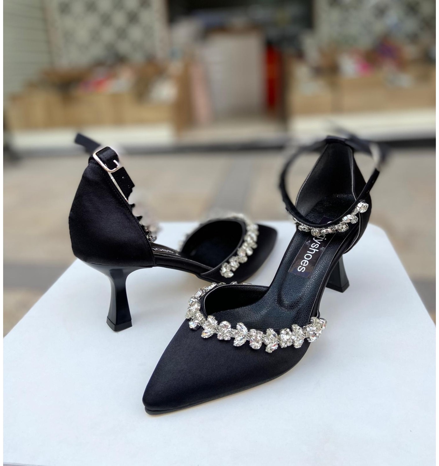 Gloriys Ayakkabı & Çanta Saten Taşlı 6 cm Topuklu Ayakkabı Nişan-Gelinlik Ayakkabısı 0650 görsel 2