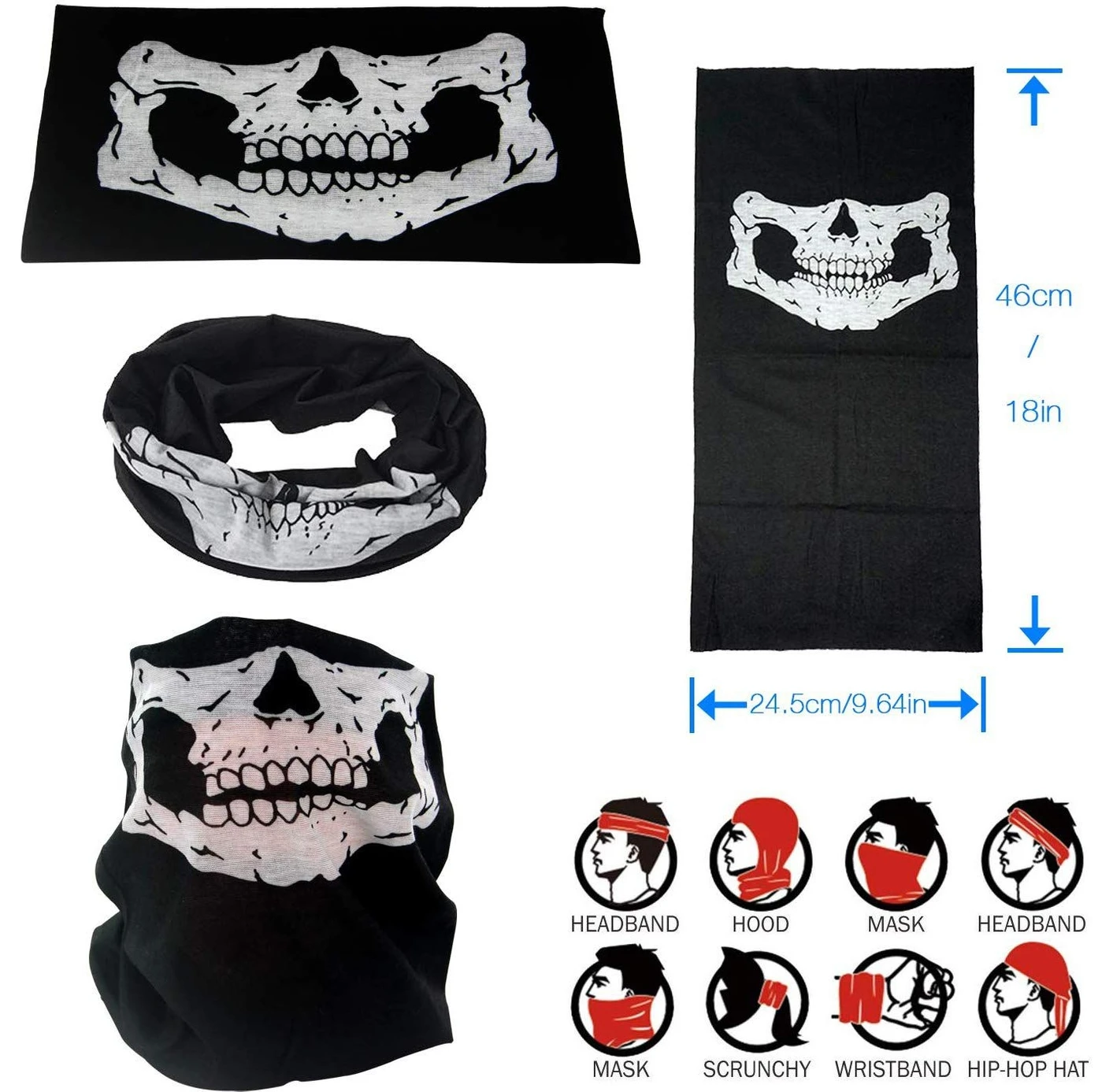 Resim Marsilyan Motorcu Boyunluk Baf Buff Bandana 25X48 cm Model 7 