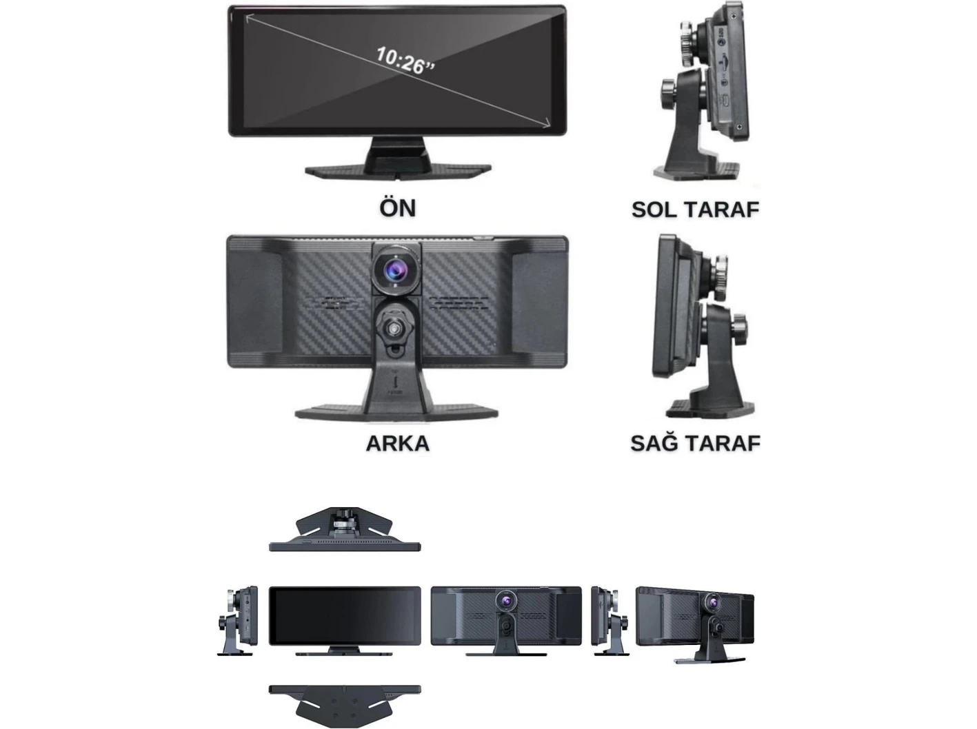 Resim Akfa Idragon C1 Araç Kamerası Carplay & Android Auto, Ön & Arka Kameralı Torpido Üstü Araç Multimedya 