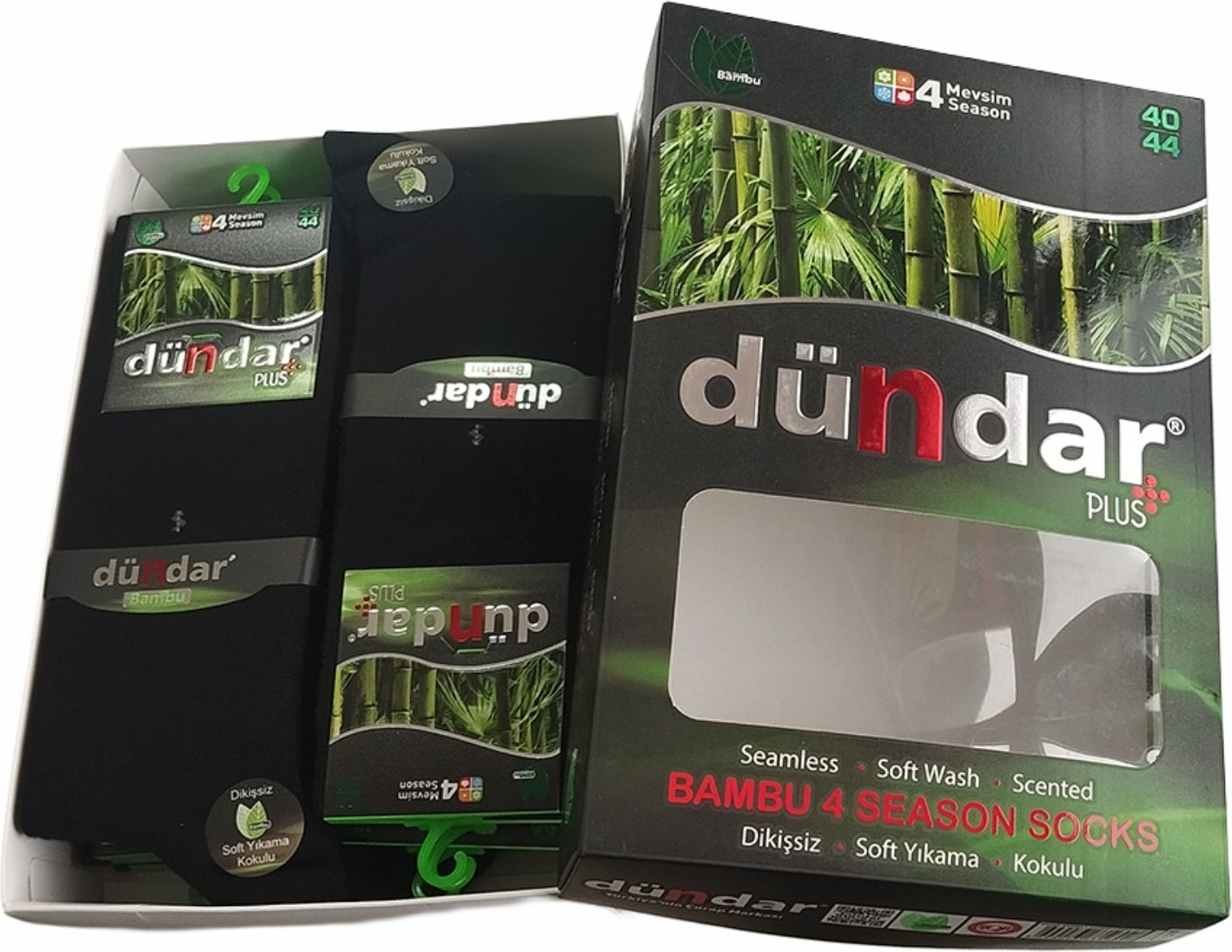 Dündar 12'li Erkek Bambu Plus Soket Siyah Çorap 4 Mevsim görsel 2