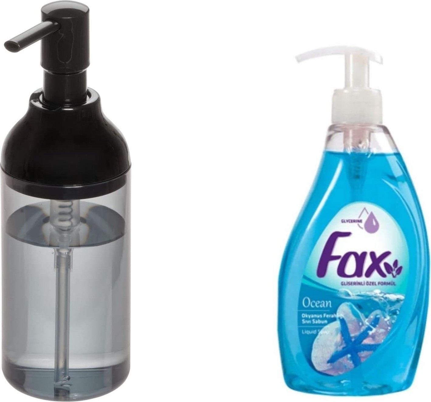Prime Siyah Füme Sıvı Sabunluk ve 1 Adet 400 ml Sıvı Sabun Okyanus Kokulu görsel 3